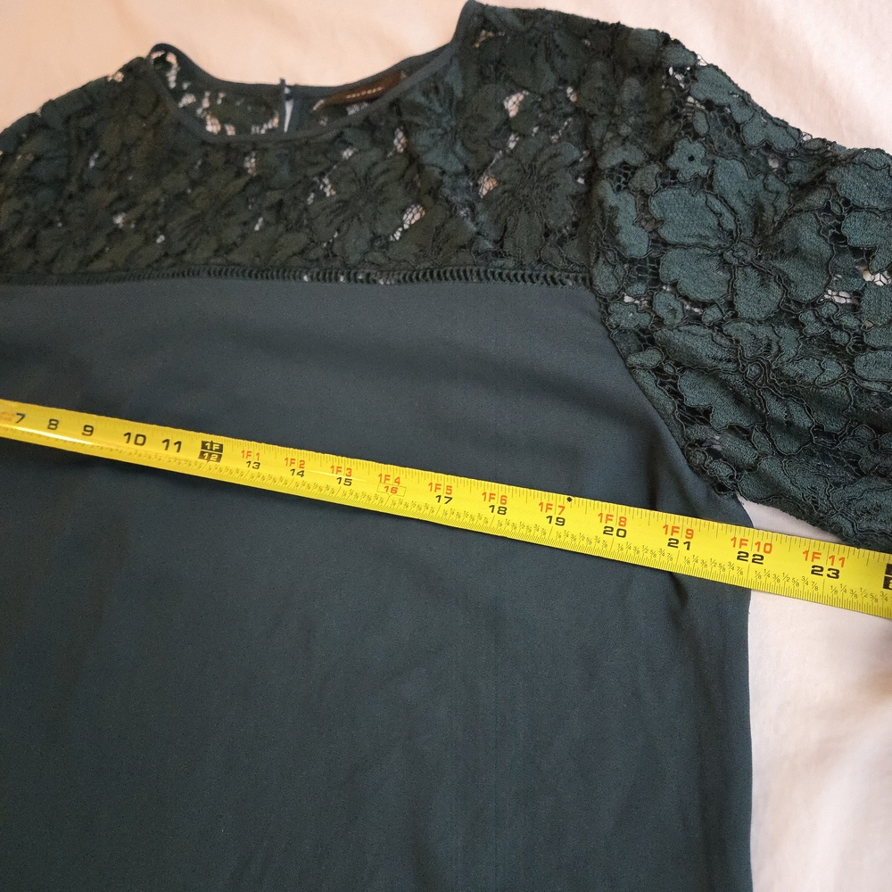 Halogen Dark Emerald Green Lace Bell Sleeve Long Blouse Evening Party Boho - Picture 4 of 10